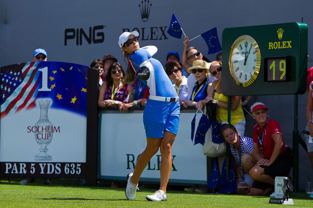 A player in action at the Solheim Cup